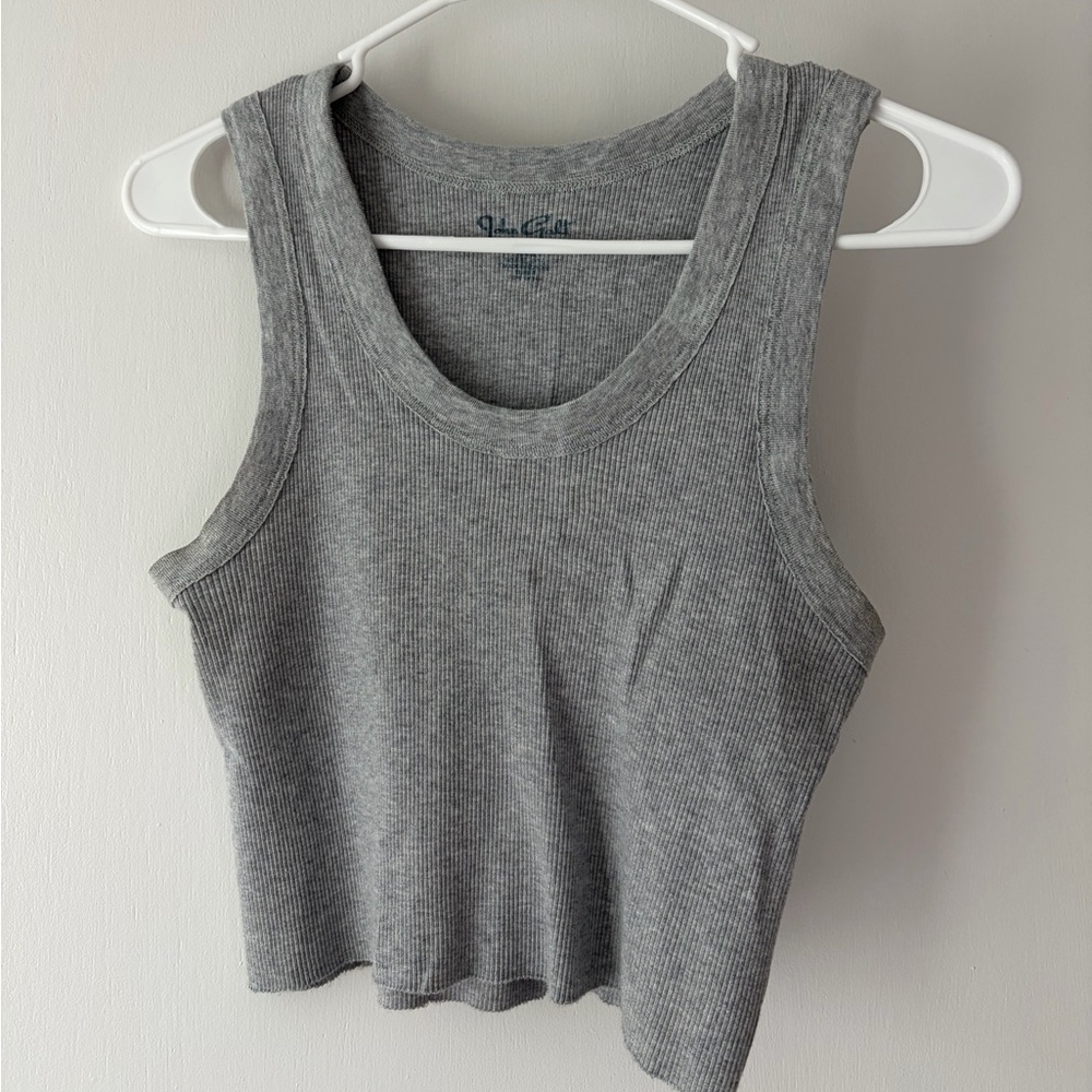 Brandy Melville Gray Ribbed Tank Top